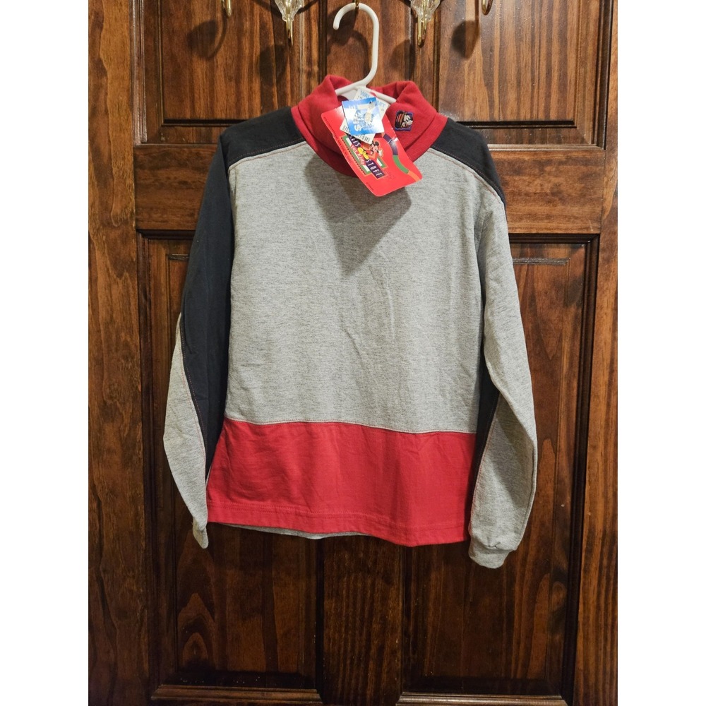 Disney Mickey Mouse Vintage Turtleneck Colorblock Boys Size 7 Shirt NWT 90s